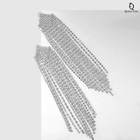 Серьги висячие со стразами «Водопад» ромбы, цвет белый в серебре, 17 см - Фото 3