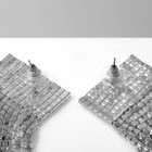 Серьги висячие со стразами «Водопад» струящийся, цвет белый в серебре, 16 см - Фото 2