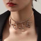 Колье LOVE, белое в золоте, 30 см - Фото 1