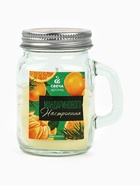 Ароматическая свеча новогодняя в банке «Цитрусовое настроение», мандарин, 7×8.5×5 см - Фото 4