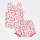 Комплект (майка,трусы на подгузник) детский, цвет белый/кошки, рост 80 см - фото 25374452