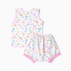 Комплект (майка, трусы на подгузник) детский, цвет белый/совушки, рост 86 см - фото 24580558