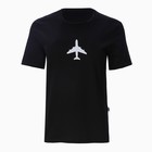 Футболка женская «самолёт», цвет чёрный, размер 54 - фото 23829835