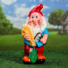 Садовая фигура "Гном с колосками", глянец, разноцветная, керамика, 36 см - Фото 1