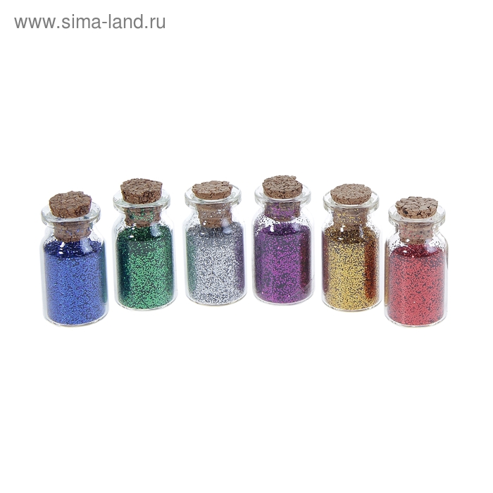 Глиттер набор 6 баночек "Блеск" 11,5х9,5 см - Фото 1