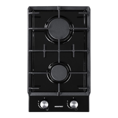 Варочная поверхность NORDFROST HS 3022 B, газовая, 2 конфорка, чёрный