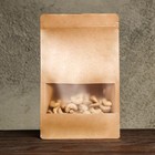 Пакет Zip - lock, крафт, с плоским дном, прямоугольное окно, 16×26 см - Фото 2