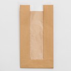 Пакет крафт, V-образное дно, с продольным окном 23,5 х 12 х 5 см (комплект 50 шт) - фото 62111772