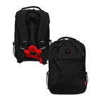 Рюкзак молодёжный 39 х 26 х 19 см, Grizzly, эргономичная спинка, отделение для ноутбука, чёрный/красный - фото 321452420