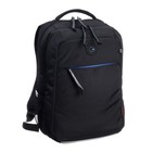 Рюкзак молодёжный 39 х 26 х 19 см, Grizzly, эргономичная спинка, отделение для ноутбука, чёрный/синий - Фото 2
