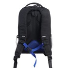 Рюкзак молодёжный 39 х 26 х 19 см, Grizzly, эргономичная спинка, отделение для ноутбука, чёрный/синий - фото 9792206