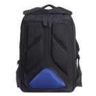 Рюкзак молодёжный 39 х 26 х 19 см, Grizzly, эргономичная спинка, отделение для ноутбука, чёрный/синий - фото 9792207
