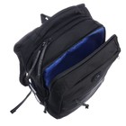 Рюкзак молодёжный 39 х 26 х 19 см, Grizzly, эргономичная спинка, отделение для ноутбука, чёрный/синий - Фото 9