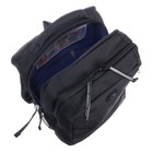 Рюкзак молодёжный 39 х 26 х 19 см, Grizzly, эргономичная спинка, отделение для ноутбука, чёрный/синий - фото 9792211