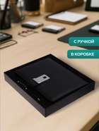 Ежедневник-органайзер в подарочной упаковке, А5, 140 листов, с ручкой, сканером пальца и зарядкой, в подарочной коробке, обложка ПВХ, чёрный - Фото 2