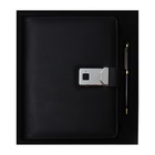 Ежедневник-органайзер в подарочной упаковке, А5, 140 листов, с ручкой, сканером пальца и зарядкой, в подарочной коробке, обложка ПВХ, чёрный - Фото 3