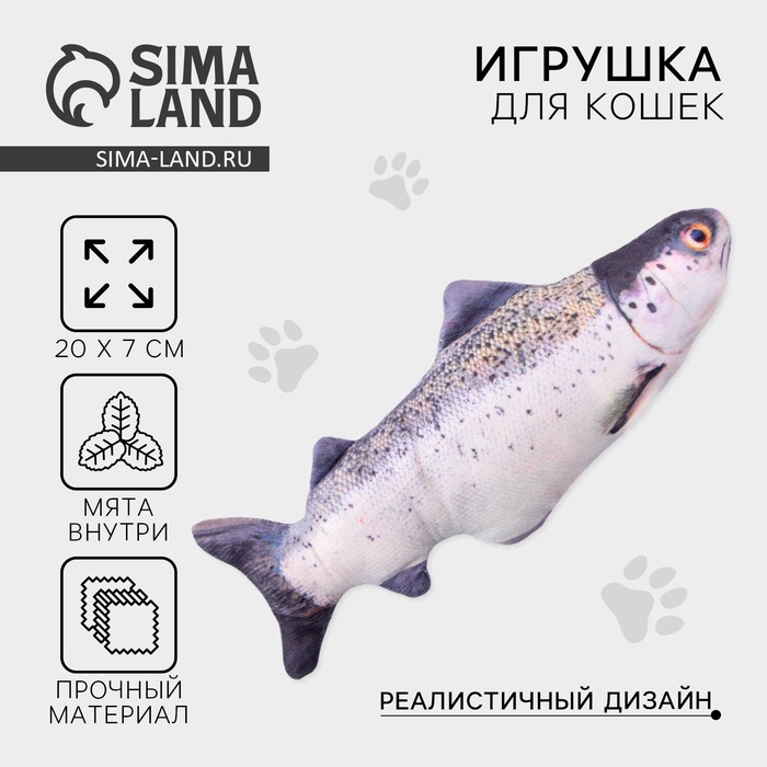 Игрушка для кошек с мятой «Лосось» из текстиля, 20 см - Фото 1