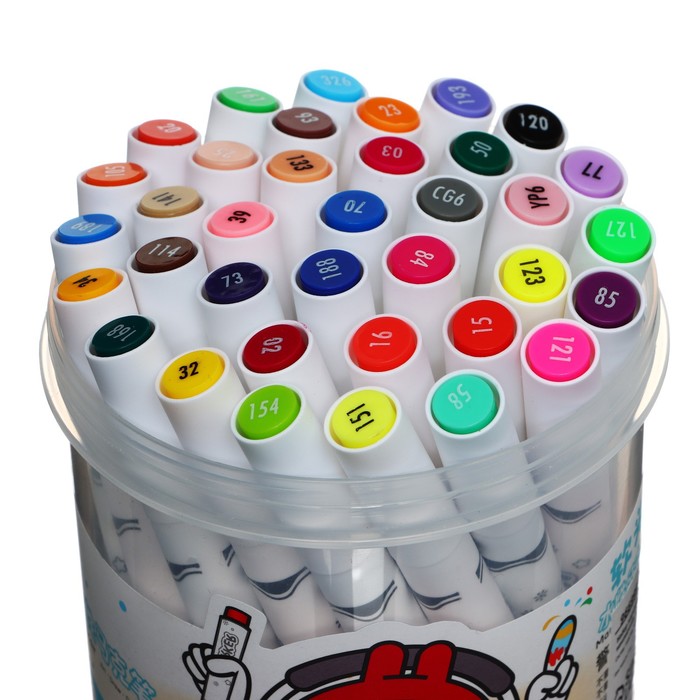 Набор маркеров, 36 цветов, кистеобразный наконечник, в пластиковой коробке