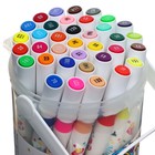Набор маркеров, 36 цветов, двусторонние, пулевидный и скошенный наконечники - Фото 2