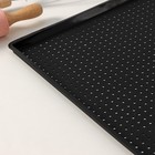 Коврик перфорированный прямоугольный Доляна, силикон, 40×31×1 см, цвет чёрный - фото 4385924