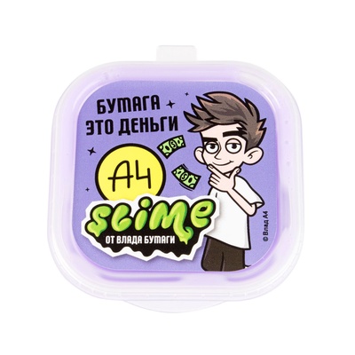 Слайм одноцветный в шоу-боксе «Влад А4», 3 вида, 12 шт.