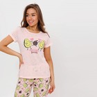Комплект женский домашний (футболка/бриджи), цвет персиковый, размер 44 - Фото 13