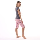Комплект женский домашний (футболка/бриджи), цвет сливовый, размер 46 - фото 24251079