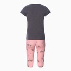 Комплект женский домашний (футболка/бриджи), цвет сливовый, размер 46 - фото 24251084