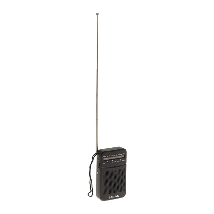 Радиоприемник "Эфир-17", УКВ 64-108 МГц, бат. 2xAA (в комплекте), черный