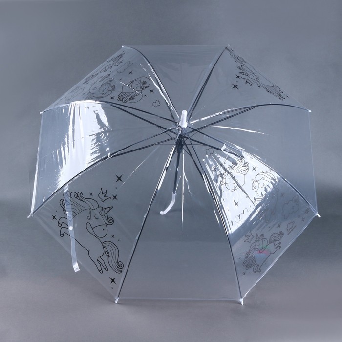 Зонт раскраска «Единорожки» + маркеры - фото 1906333836