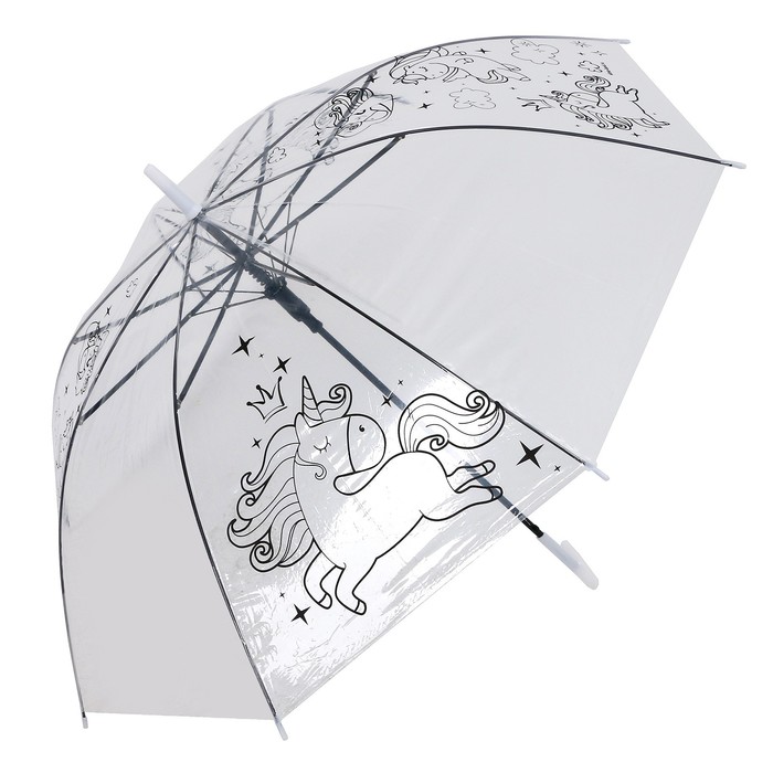 Зонт раскраска «Единорожки» + маркеры - фото 1906333842