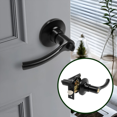 Защелка (мод.3186), межкомнатная, фиксатор, 3 ключа, матовая, чёрная