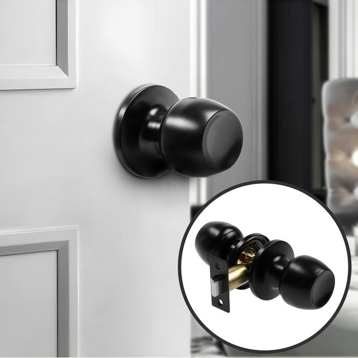 Защелка 1101, пустая, матовая, чёрная - Фото 1