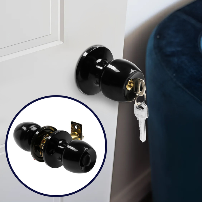 Защелка 1103, с ключом, глянцевая, чёрная - Фото 1