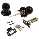 Защелка 1303, с ключом, матовая, чёрная - Фото 4