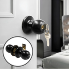 Защелка 1303, с ключом, матовая, чёрная - Фото 1