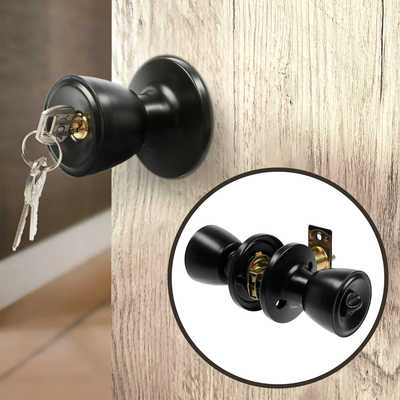 Защелка 1203, с ключом, матовая, чёрная