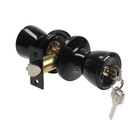 Защелка 1203, с ключом, глянцевая, чёрная - Фото 2