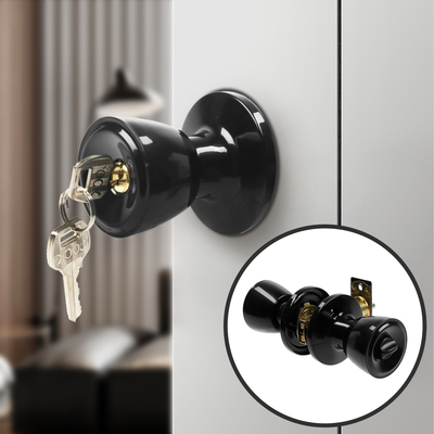 Защелка 1203, с ключом, глянцевая, чёрная