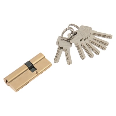 Цилиндровый механизм, 80 мм, латунь, 7 перф. ключей