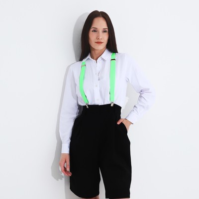 Подтяжки взрослые, ширина 2.5 см, цвет зелёный