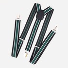 Подтяжки взрослые, ширина 2,5 см, цвет зелёный/белый/чёрный - фото 33730502