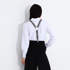 Подтяжки взрослые, ширина 2,5 см, цвет чёрный/белый - фото 24687713