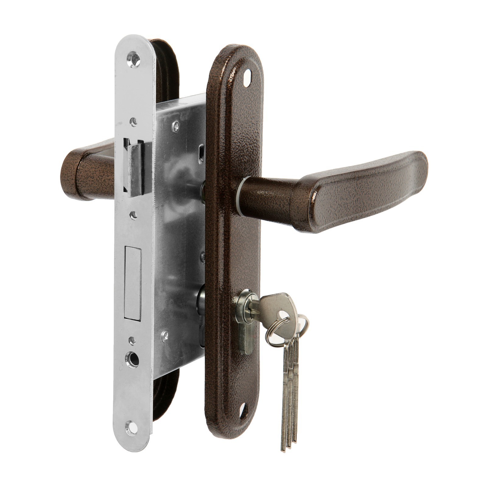 Замок врезной LOCKLAND RD008, с ручкой, цвет коричневый (9631270 ...