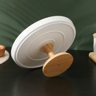 Подставка для десертов керамическая с крышкой-клош на деревянной ножке BellaTenero, d=25 см, цвет белый - фото 9404047