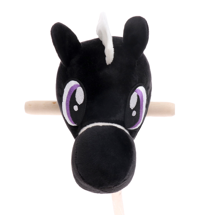 Мягкая игрушка «Конь-скакун», на палке, цвет чёрный