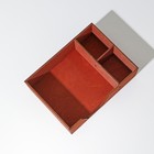 Салфетница деревянная Доляна, с отделениями для специй, 18,5×13,5×6 см, цвет мокко - фото 4386014