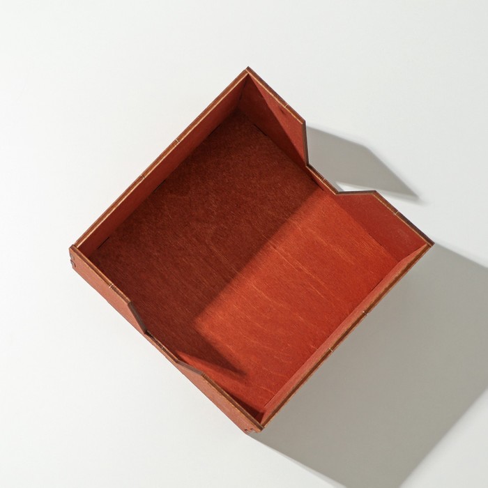Салфетница деревянная Доляна, 13,5×13,5×8 см, цвет мокко