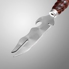 Нож-вилка с узором и деревянной ручкой "Фигурная" 30 х 4.5 см, металл - 2.5 мм - Фото 2