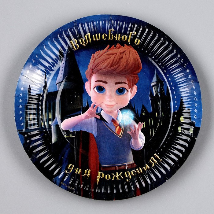 Тарелка бумажная «Волшебного Дня Рождения», 18 см, набор 6 штук 9820435